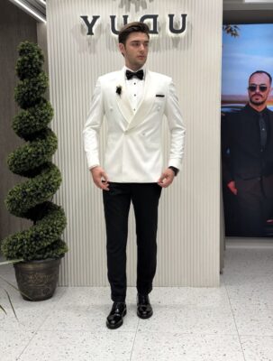 Beyaz Kruvaze Smokin Full Set